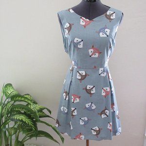 Adorable fox print dress